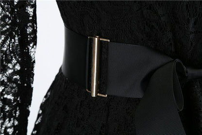 Vintage Lace Long Sleeves Lace Dresses-STYLEGOING