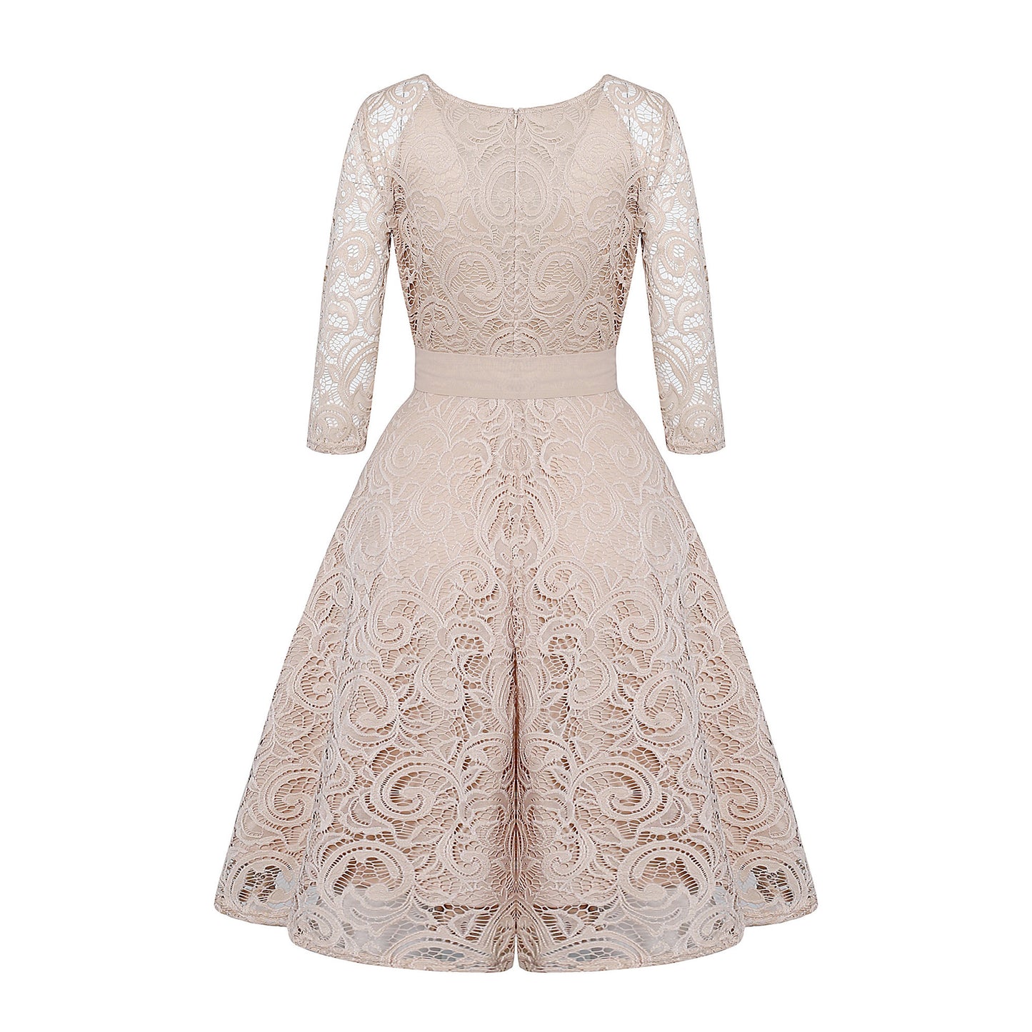 Vintage Round Neck Elegant Lace Dresses
