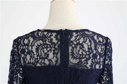 Vintage Lace Long Sleeves Lace Dresses-STYLEGOING