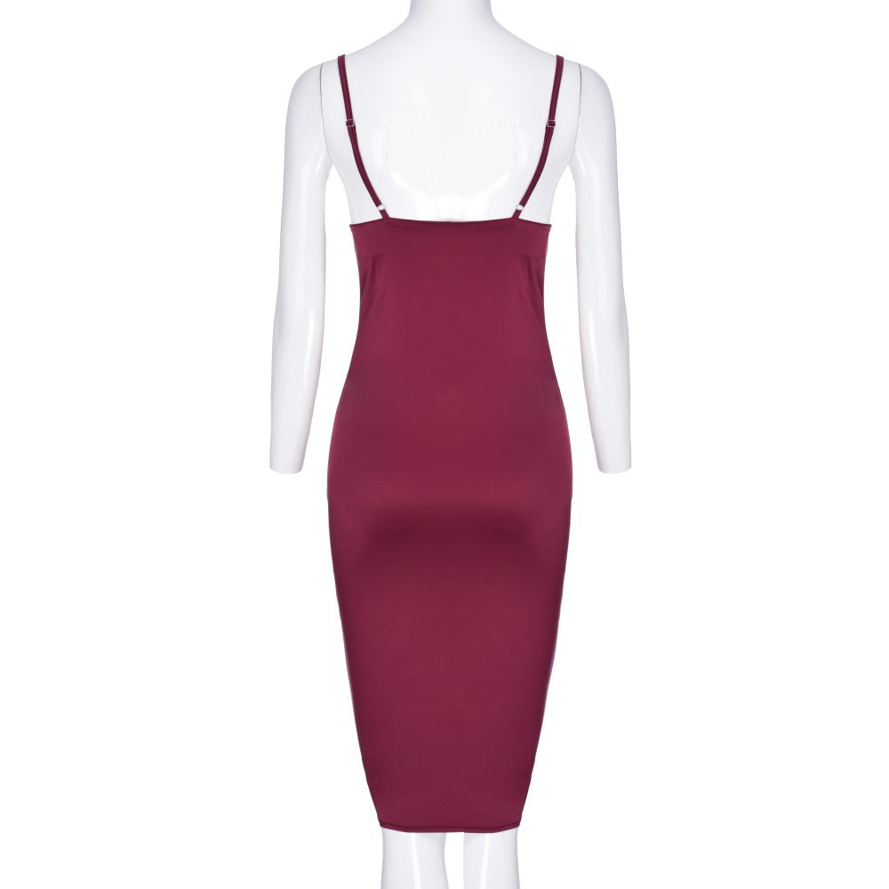 Sexy Slim Waist Party Suspender Strap Long Dresses