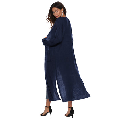Casual Women Knitting Cardigan Overcoat with Pocket