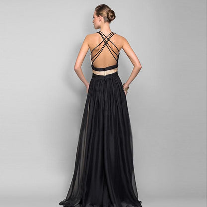 Elegant V Neck Jointing Party Dresses-STYLEGOING