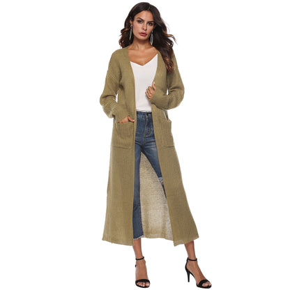 Casual Women Knitting Cardigan Overcoat with Pocket