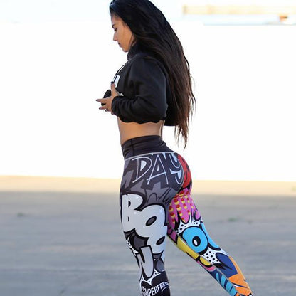 Cartoon Little Monsters High Waist Yoga Leggings