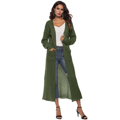 Casual Women Knitting Cardigan Overcoat with Pocket