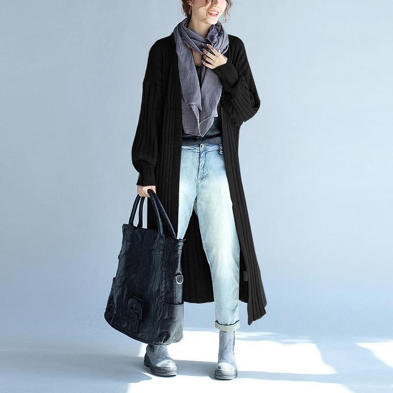 Women Knitting Fall Long Cardigan Sweaters-STYLEGOING