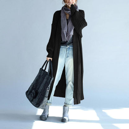 Women Knitting Fall Long Cardigan Sweaters-STYLEGOING