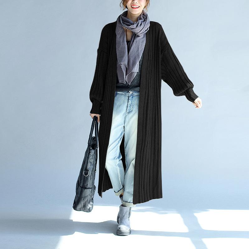 Women Knitting Fall Long Cardigan Sweaters-STYLEGOING