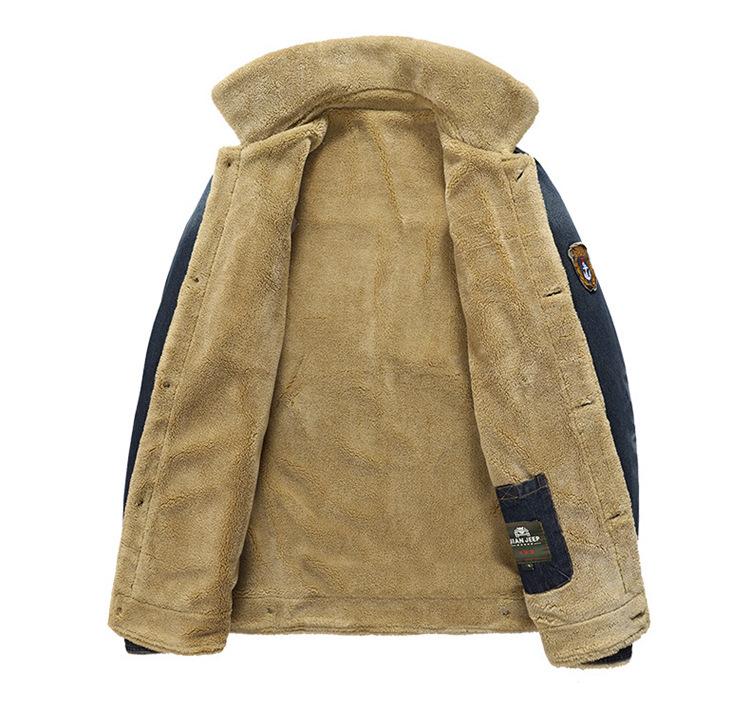 Casual Men Winter Denim Warm Coat