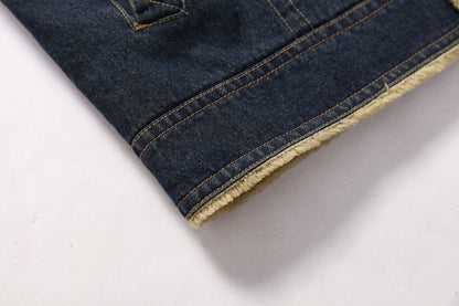 Casual Men Winter Denim Warm Coat