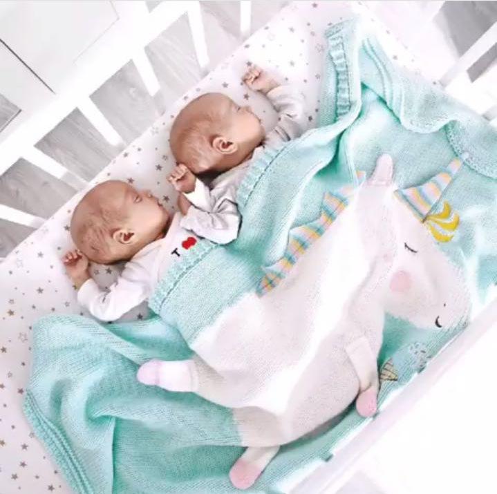 Unicorn Flamingo Print Knitting Kids/Infant Blankets--Free Shipping at meselling99