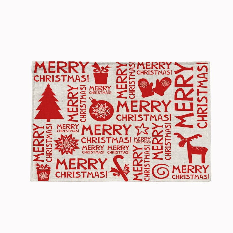Christmas Linen Traycloth 4pcs/Set