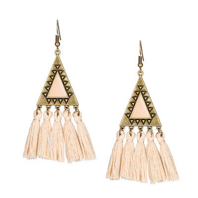Ethnic Fashion Tassels Drop Earrings for Women
