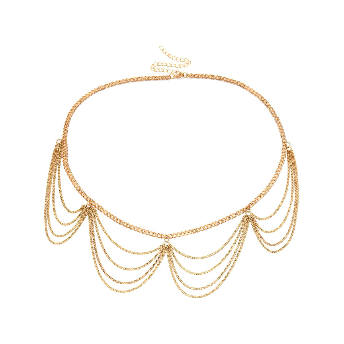 Golden Waving Tassels Women Waist Chains