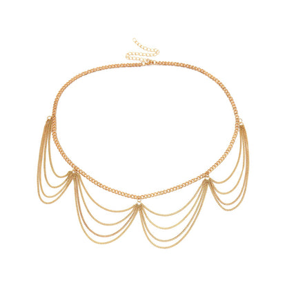 Golden Waving Tassels Women Waist Chains