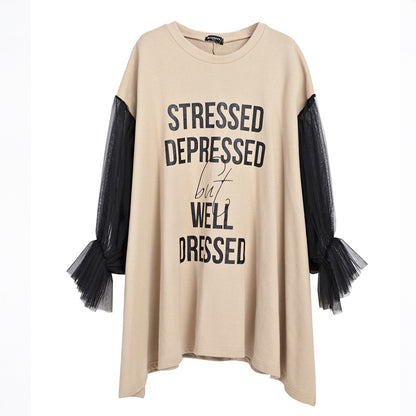 Casual Letter Design Summer Plus Sizes Short Dresses