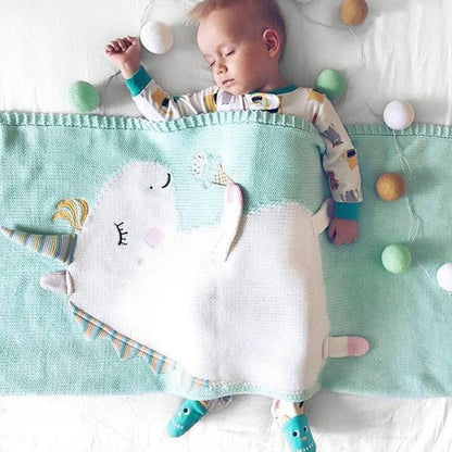 Unicorn Flamingo Print Knitting Kids/Infant Blankets--Free Shipping at meselling99