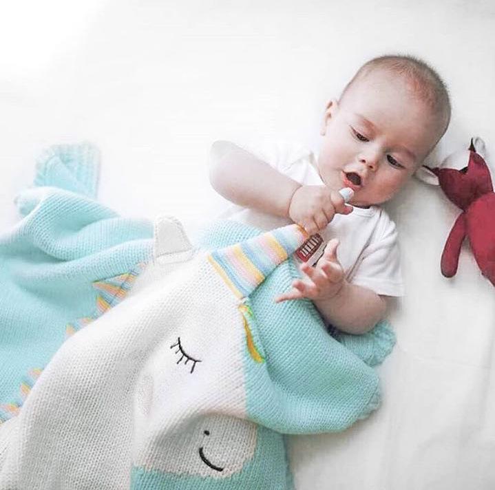 Unicorn Flamingo Print Knitting Kids/Infant Blankets--Free Shipping at meselling99