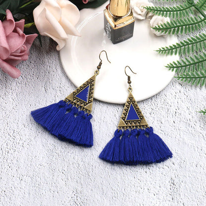 Ethnic Fashion Tassels Drop Earrings for Women