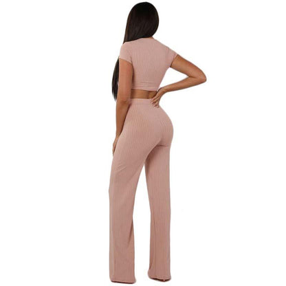 Leisure Elastic Two Pieces Women Outfits-STYLEGOING