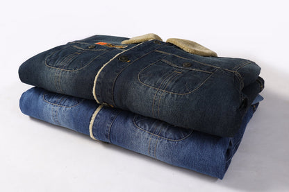 Casual Men Winter Denim Warm Coat