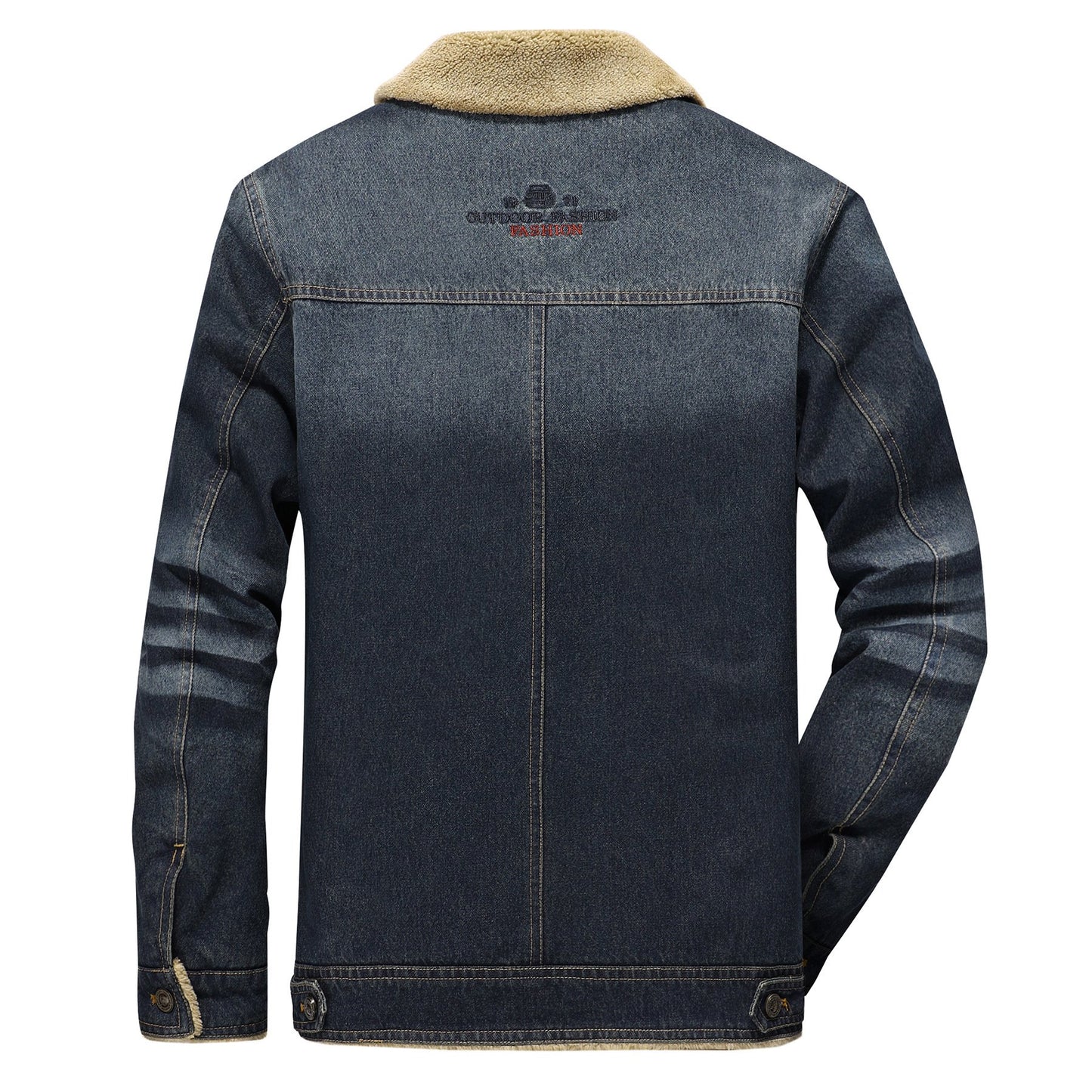 Casual Men Winter Denim Warm Coat