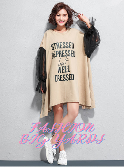 Casual Letter Design Summer Plus Sizes Short Dresses