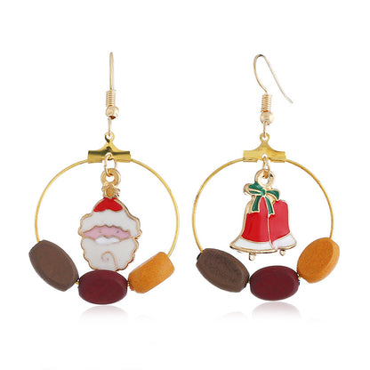 Christmas Santa Claus Bell Design Women Earrings
