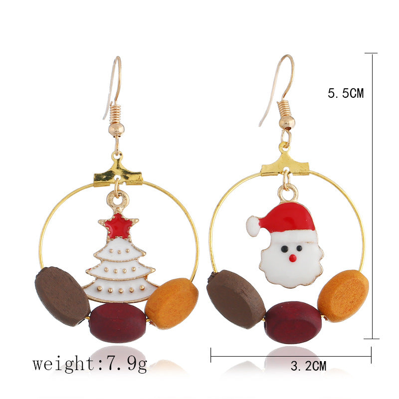 Christmas Santa Claus Bell Design Women Earrings