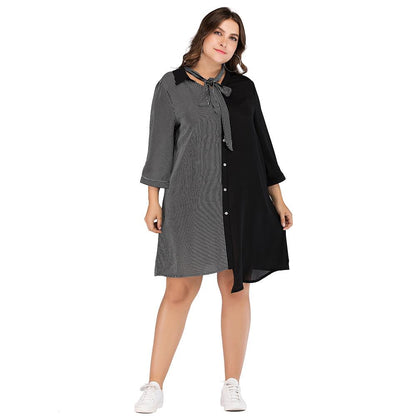 Women Irregular Plus Sizes Fall Short Dresses-STYLEGOING