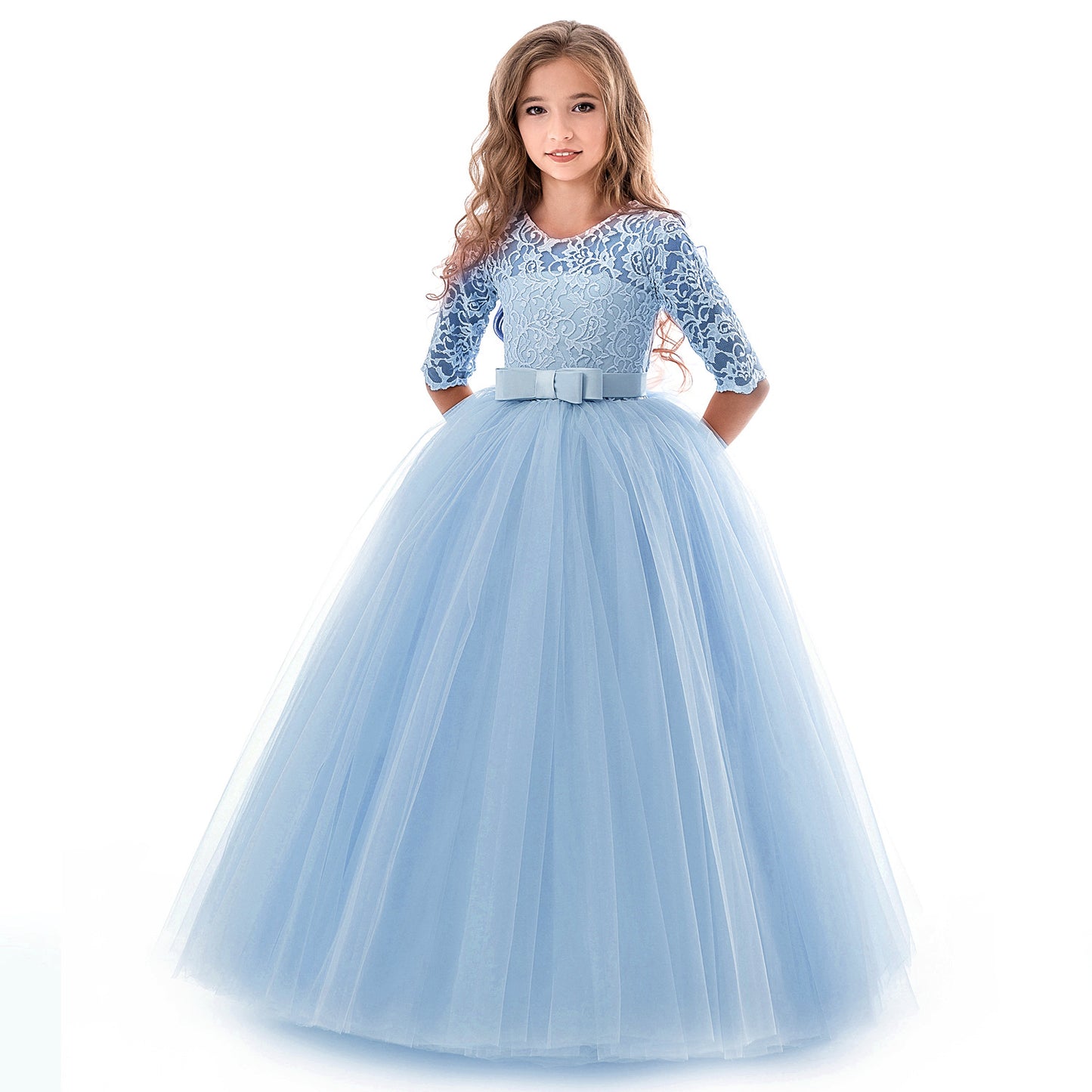 Cute Lace Princess Girls Ball Gown Dresses