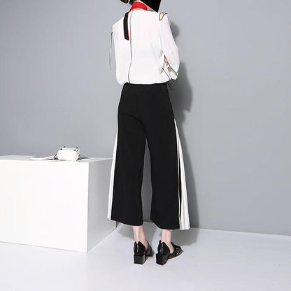 Women Pleated Chiffon Wide Leg Pants/Trousers