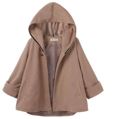 Women Casaul Long Sleeves Fall/winter Overcoat with Hat-STYLEGOING