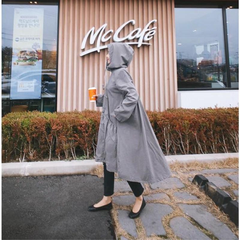 Women Loose Chic Midi Length Plus Size Trenchocat-STYLEGOING