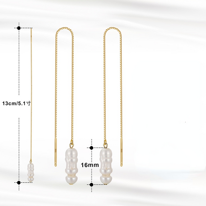Fresh Water Pearl Gold Plated Sterling Silver Drop Earrings
