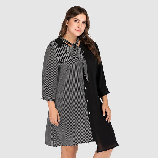 Women Irregular Plus Sizes Fall Short Dresses-STYLEGOING