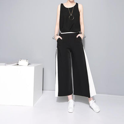 Women Pleated Chiffon Wide Leg Pants/Trousers