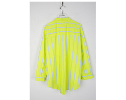Casual Yellow Striped Long Sleeves Shirts