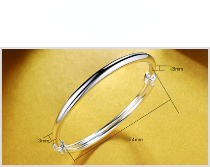 Fashion Shiny Adjustable End Sterling Sliver Bracelet for Mother