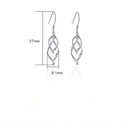 Fashion Sterling Silver Rhombus Drop Earrings