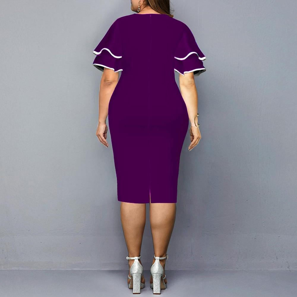 Women Plus Sizes Print Fall Dresses-STYLEGOING