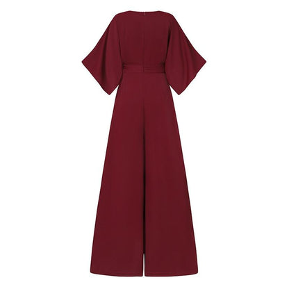 Elegant V Neck Office Lady Plus Size Women Rompers-STYLEGOING