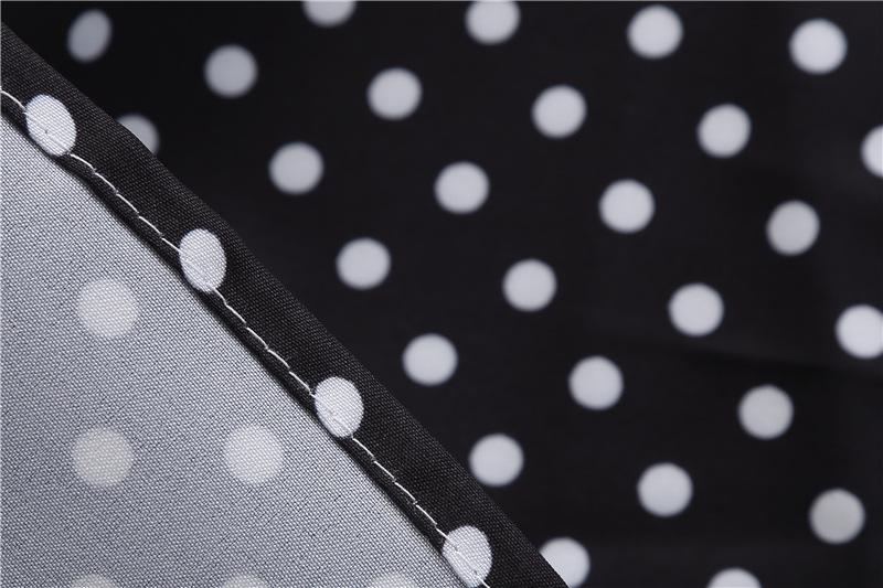 Short Sleeve Square Neckline Print Dot Dresses-STYLEGOING