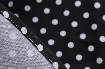 Short Sleeve Square Neckline Print Dot Dresses-STYLEGOING