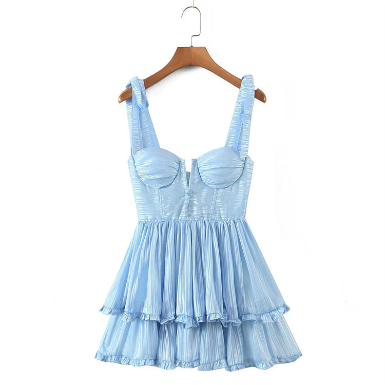 Sweety Summer Cake Style Backless Mini Dresses