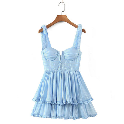 Sweety Summer Cake Style Backless Mini Dresses
