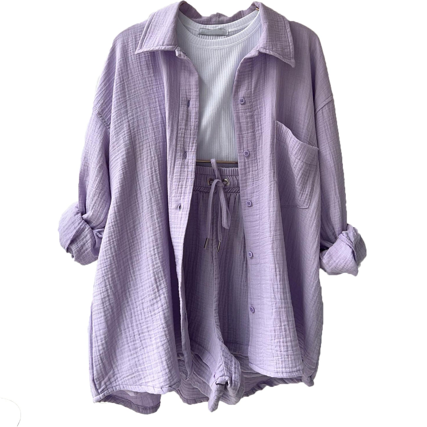 Casual Drawstring Plus Sizes Three Pieces Women Suits