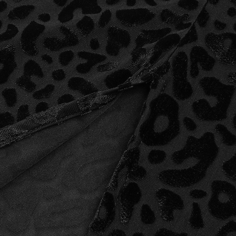 Vintage Leopard Purple Elastic Sexy Party Dresses