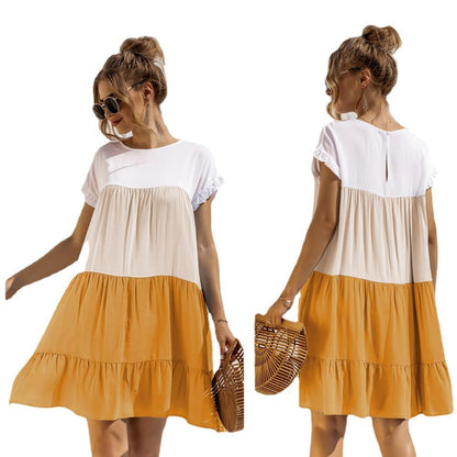 Summer Leisure Ruffled Daily Short Dresses-STYLEGOING