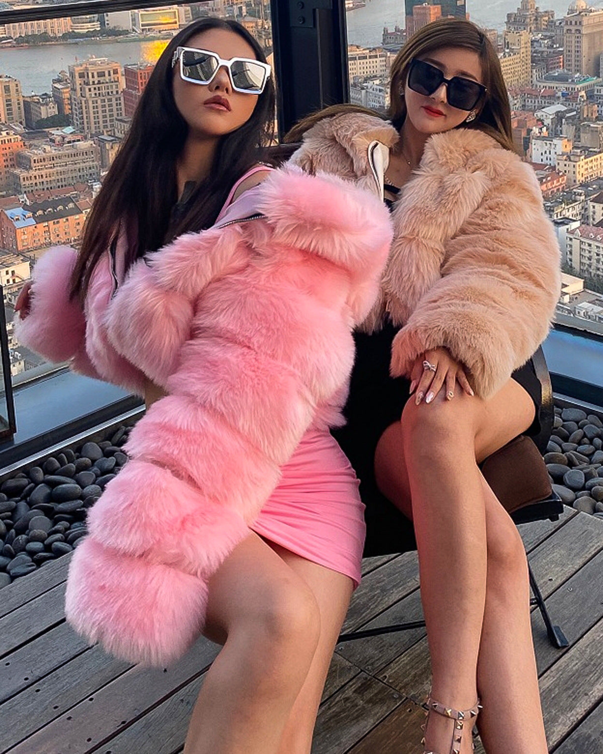 Fashion Artificial Faux Fur Short Overcoats for Women